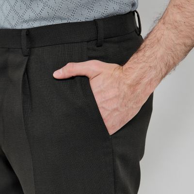 Adjustable Fit】ドビー1プリーツスラックス