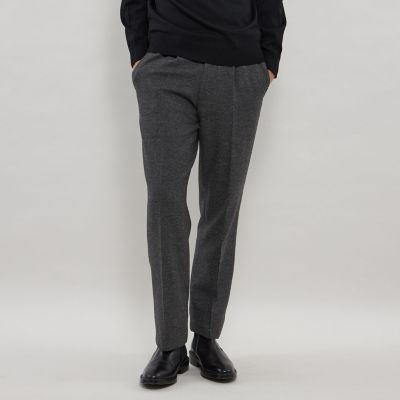 Adjustable Fit】ネップツイードストレッチスラックス