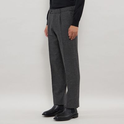 Adjustable Fit】ネップツイードストレッチスラックス