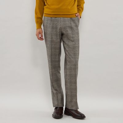 MACKINTOSH LONDON スラックス ウエスト82cm Adjustable Fit】チェック＆ストライプ ストレッチ