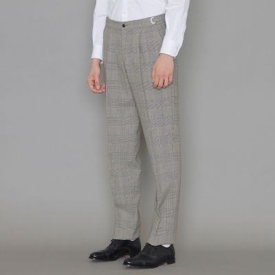 マッキントッシュ ロンドン チェックパンツ 38 昨年物 タグ付新品 4.3万 New Adjustable Fit】強撚グレンチェックスラックス