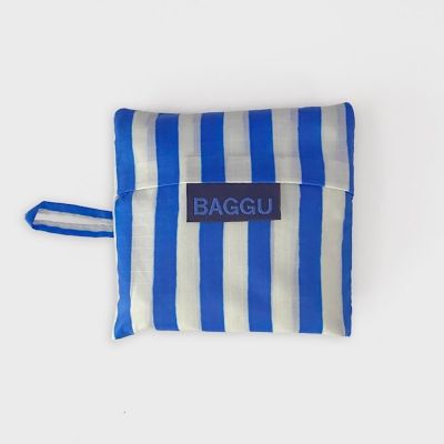 BAGGU チョコチップクッキー　BABYサイズ　エコバッグ 青 ベイビーバグゥ ブルーペイント ストライプ（50872374