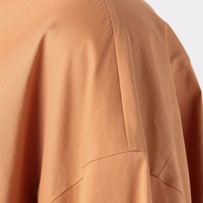 ストレッチブロード　ノーカラーシャツ