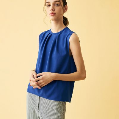 シックアムンゼン　フロントタックフレンチスリーブブラウス