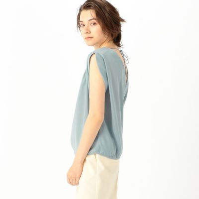 スムースサテン　バックカシュクールブラウス