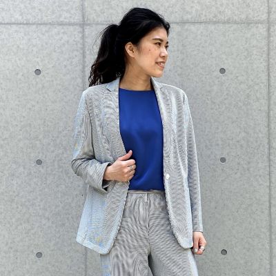 スムースサテン　バックカシュクールブラウス
