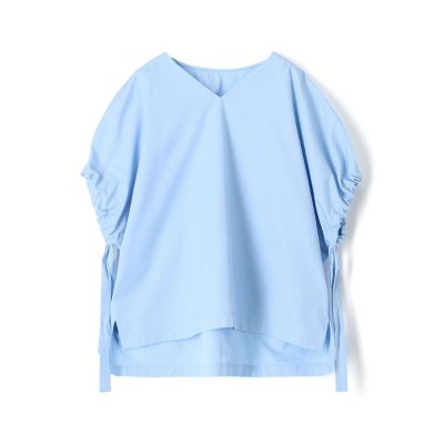 【ギフト】 コットントロピカル リボンカフスVネックブラウス maison | トップス