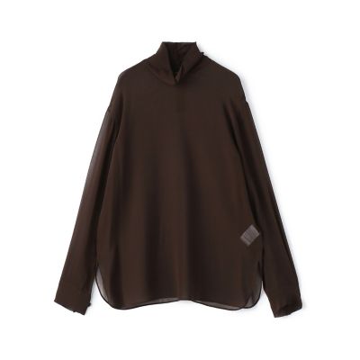 シルクシフォンフラット　ハイネックブラウス