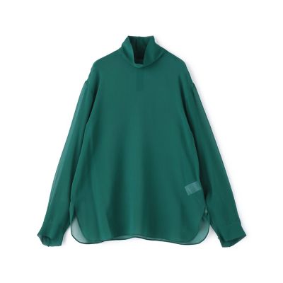 シルクシフォンフラット　ハイネックブラウス