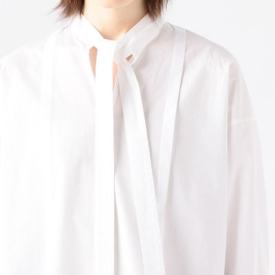 コンパクトコットンブロード　ボウタイブラウス