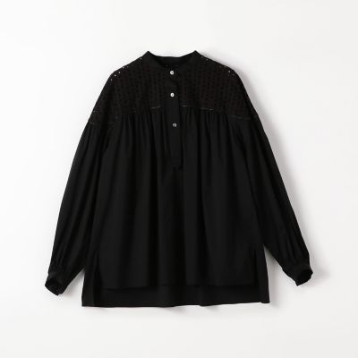 ストレッチブロード　ヨークギャザーブラウス