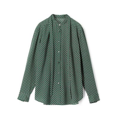 コモンフラワープリント　ボウタイシャツ