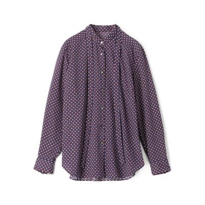 コモンフラワープリント　ボウタイシャツ