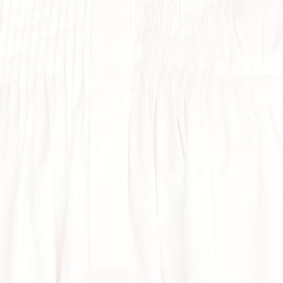 ストレッチブロード　ピンタックブラウス