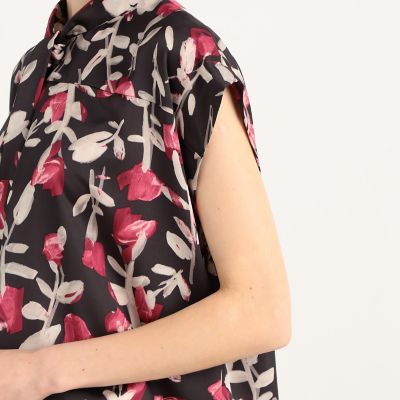 グルーフラワープリント ボウタイブラウス | maison TOMORROWLAND