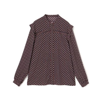 コモンフラワープリント スタンドカラーブラウス コモンフラワープリント スタンドカラーブラウス | maison