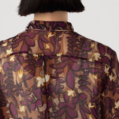 マリンプラントプリント ボウタイブラウス | maison TOMORROWLAND