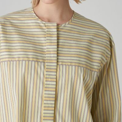 オルタネートストレッチ　ストライプボックスシャツ