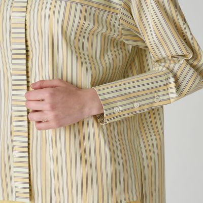 オルタネートストレッチ　ストライプボックスシャツ