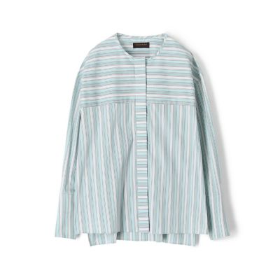 オルタネートストレッチ　ストライプボックスシャツ