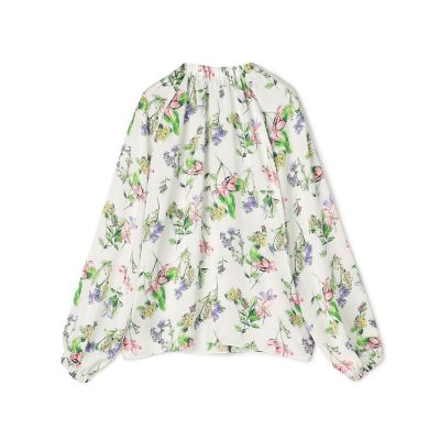 ＜maison TOMORROWLAND＞【ＷＥＢ限定】プラントフラワープリント　ネックギャザーブラウス