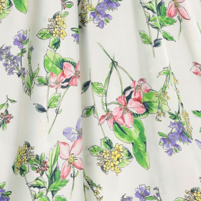 【ＷＥＢ限定】プラントフラワープリント　ネックギャザーブラウス