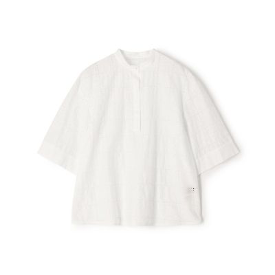 ながともです★ビックスクエアエンブロイダリー スタンドカラーブラウス ビックスクエアエンブロイダリー スタンドカラーブラウス