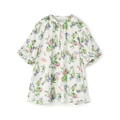 ファッション 通販 プラントフラワープリント パフスリーブブラウス | maison トップス