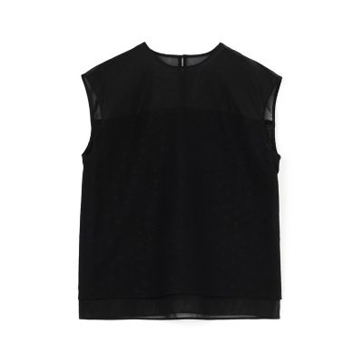 ＜maison TOMORROWLAND＞ドットスクエアエンブロイダリーコンビ　クルーネックブラウス