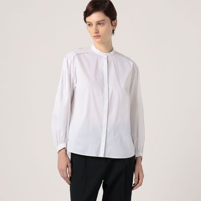 ストレッチブロード ピンタックブラウス | maison TOMORROWLAND