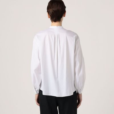 ■専用■【新品】トゥモローランド 2,3万円 ピンタックブラウス ホワイト セール】 ホワイトコンビネーション スタンドネックブラウス