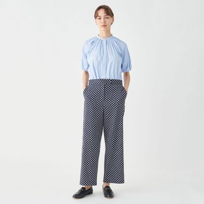 ストレッチブロード　パフスリーブブラウス