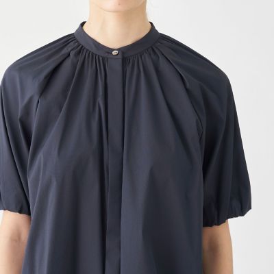 ストレッチブロード　パフスリーブブラウス
