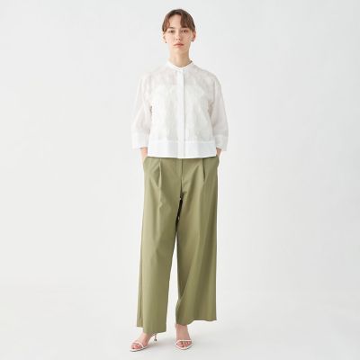 シアーカットジャカード　コンビブラウス