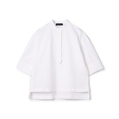 コットントロピカル　サイドスリットブラウス