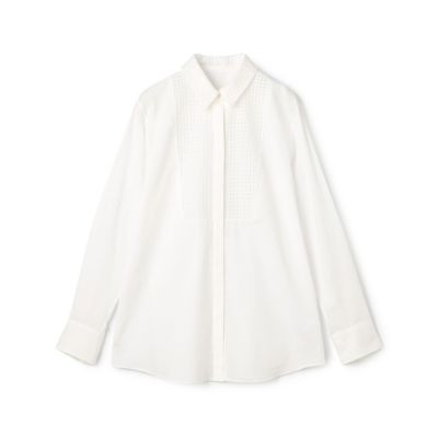 ＜maison TOMORROWLAND＞シアーサークル　エンブロイダリーボザムブラウス