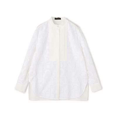 ＜maison TOMORROWLAND＞カットジオメトリー　タックドブザムエンブロイダリーブラウス