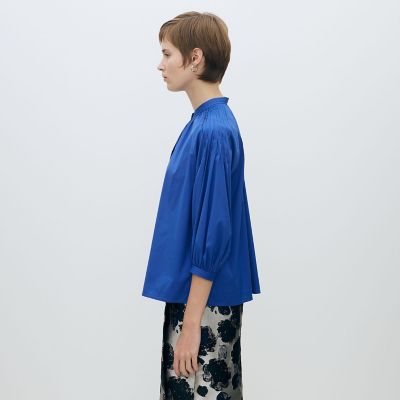 ストレッチブロード ピンタックスリーブブラウス | maison