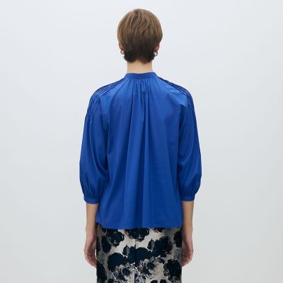 ストレッチブロード ピンタックスリーブブラウス | maison