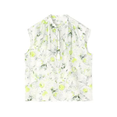 maison TOMORROWLAND/メゾン トゥモローランド アップルフラワープリント　ショルダーギャザーブラウス