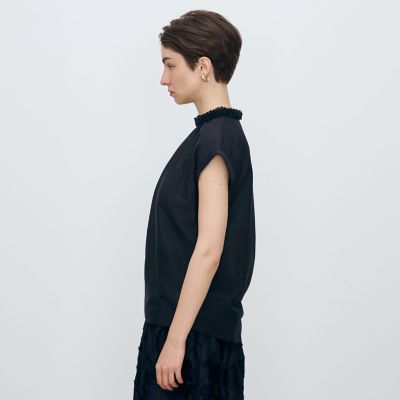 コットンシルクローン フレンチスリーブブラウス | maison