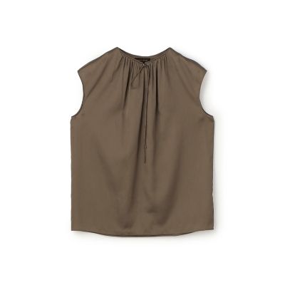 シャイニーシャンブレー　スリーブレレスブラウス