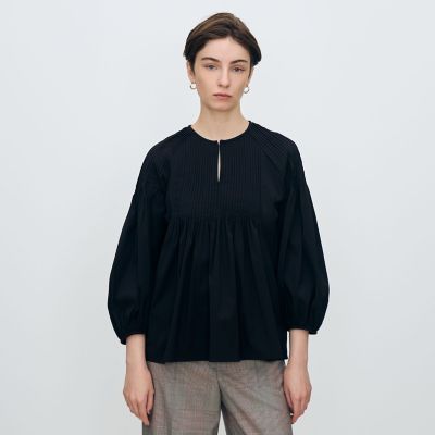 メゾンホテル☆ピンタックブラウス スムースサテン ピンタックブラウス | maison TOMORROWLAND
