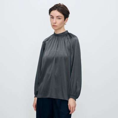 TOMORROWLAND 22SS ウォッシャブルシルク スタンドカラーブラウス セール 40%OFF】ウォッシャブルシルク スタンドカラーブラウス