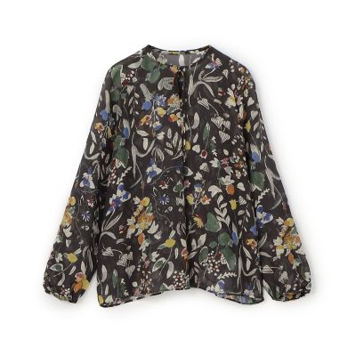 ＜maison TOMORROWLAND＞マンダフラワープリント　ボウタイブラウス