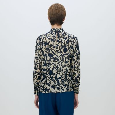 ホヤリーフプリント フロントタイブラウス | maison TOMORROWLAND