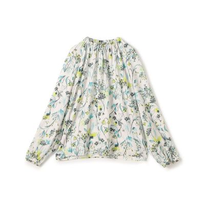 オーキッドフラワープリント ネックギャザーブラウス | maison