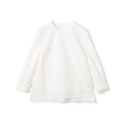 リーフエンブロイダリー コンビプルオーバーブラウス | maison