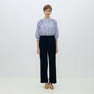 トラックストライプ ギャザーブラウス | maison TOMORROWLAND/メゾン