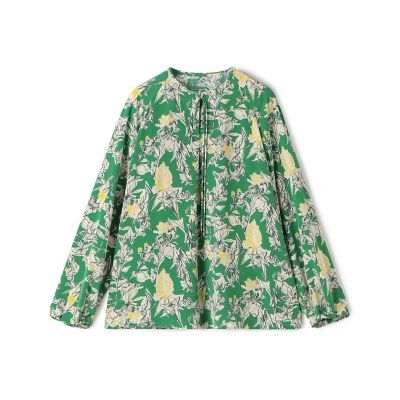 ＜maison TOMORROWLAND＞コックスコブフラワープリント　ループリボンブラウス